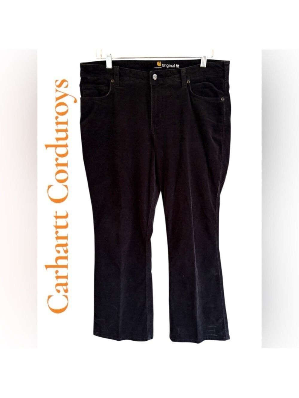 Carhartt Women's Black Corduroy Pants 12 Short Excellent preowned! Has stretch.